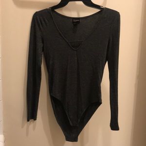 Grey Long Sleeve Bodysuit
